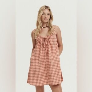 Opia Pink Gingham Mini Dress